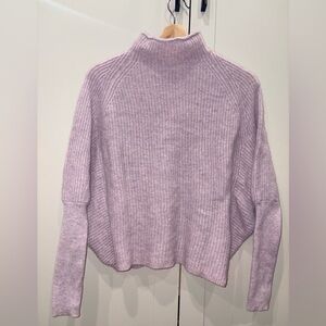 Club Monaco Lavender Mock Neck Ribbed Sweater